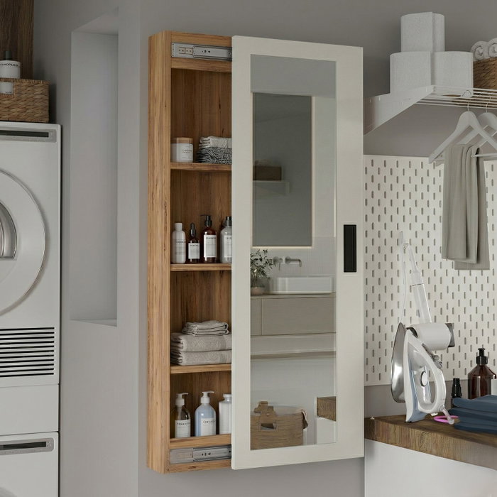 Hanah Home Estantería para Baño Lun1-Aw Pino Atlántico y Blanco